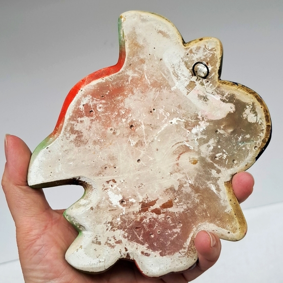 Vintage 1950’s set of 2 chalkware fruit cluster 2D wall plaques - Picture 6 of 12